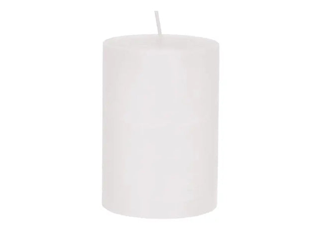 Rustikale weiße Stumpenkerze, mittlere Größe, ca. 7x10cm - Elegante Kerze für gemütliche Dekoration TK Gruppe® Grosshandel 
