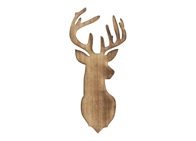 Rustikaler Hirschkopf Wanddekor, Geflammt, Klein, 34x16cm – Einzigartiger Look TK Gruppe® Grosshandel 