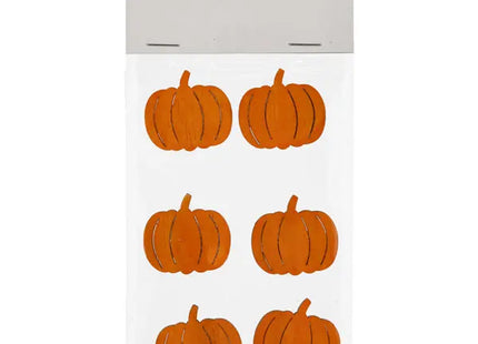 Rustikales Holz-Kürbis Selbstklebend 6er Set - Herbstliche Dekorationsaufkleber für Bastelprojekte TK Gruppe® Grosshandel 
