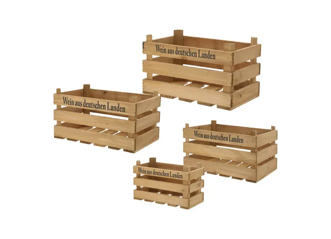 Rustikales Holzkisten-Set, 4 Stück, Maße 40x26x22cm – Vielseitige Aufbewahrungslösung TK Gruppe® Grosshandel 