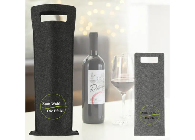Elegante Flaschentasche aus Filz | Isolierte Weintasche | Stilvoller Getränketräger | Pfalz Design 2/S TK Gruppe® Grosshandel 