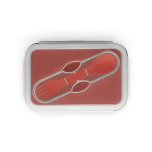 SAFFRON Lunchbox - Faltbare hermetische Frischhaltebox aus Silikon und PP, 640 ml - Rot TK Gruppe® Grosshandel 