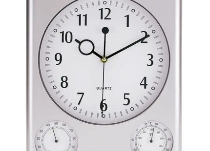 SATURN Rechteckige Wanduhr - Modernes Silber, Elegantes Design, 40 cm TK Gruppe® Grosshandel 
