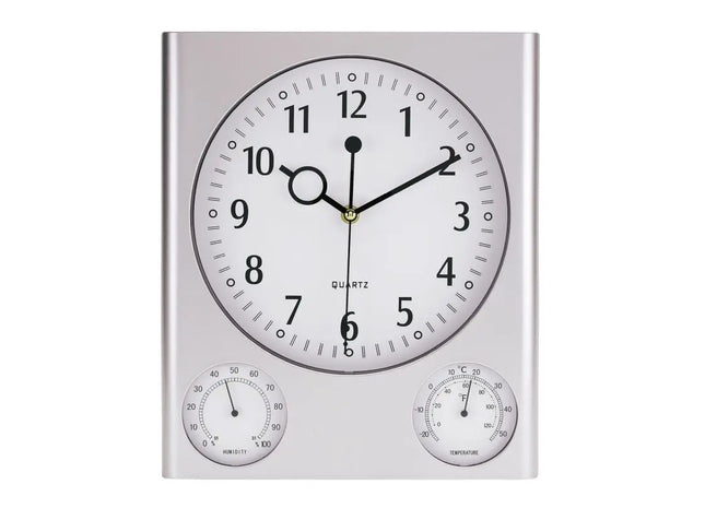 SATURN Rechteckige Wanduhr - Modernes Silber, Elegantes Design, 40 cm TK Gruppe® Grosshandel 