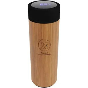 SCX.design D11 500 ml Smart Bambusflasche mit Leuchtlogo - Holz, Stilvoll und innovativ TK Gruppe® Grosshandel 