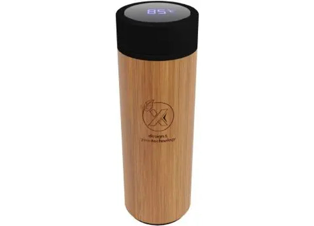 SCX.design D11 500 ml Smart Bambusflasche mit Leuchtlogo - Holz, Stilvoll und innovativ TK Gruppe® Grosshandel 