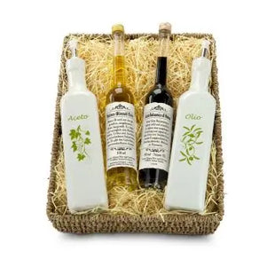 SEO-Exquisites Geschenkset: Essig- & Ölspender im dekorativen Korb TK Gruppe® Grosshandel 