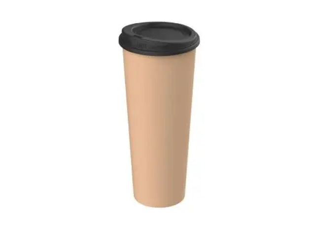 SEO-Robuster Reise-Kaffeebecher Braun-Schwarz 0,5l, Ideal für Unterwegs TK Gruppe® Grosshandel 
