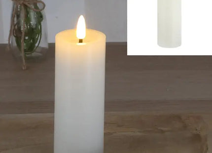 SHINE LED Echtwachskerze, Weiß - Schlichtes Design, 5x12,5 cm TK Gruppe® Grosshandel 