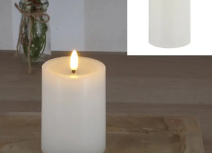 SHINE LED Kerze aus Echtwachs, Weiß - Deko Licht, 7,5x10 cm TK Gruppe® Grosshandel 