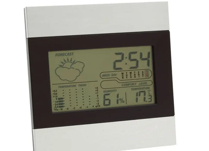 SHINY DAY Wetterstation - Elegant Schwarz-Silber, Multifunktionale Anzeige TK Gruppe® Grosshandel 