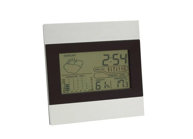 SHINY DAY Wetterstation - Elegant Schwarz-Silber, Multifunktionale Anzeige TK Gruppe® Grosshandel 