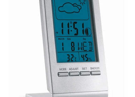 SKY Wetterstation - Blaues LCD-Display, Elegantes Silber, Umfassende Messfunktionen TK Gruppe® Grosshandel 