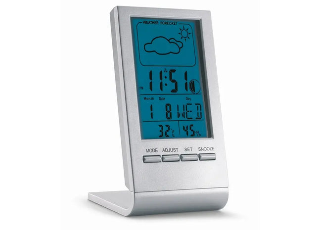 SKY Wetterstation - Blaues LCD-Display, Elegantes Silber, Umfassende Messfunktionen TK Gruppe® Grosshandel 