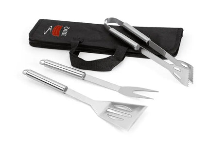 SOARES 3-teiliges Premium Grillzubehör-Set aus Edelstahl - Schwarz TK Gruppe® Grosshandel 