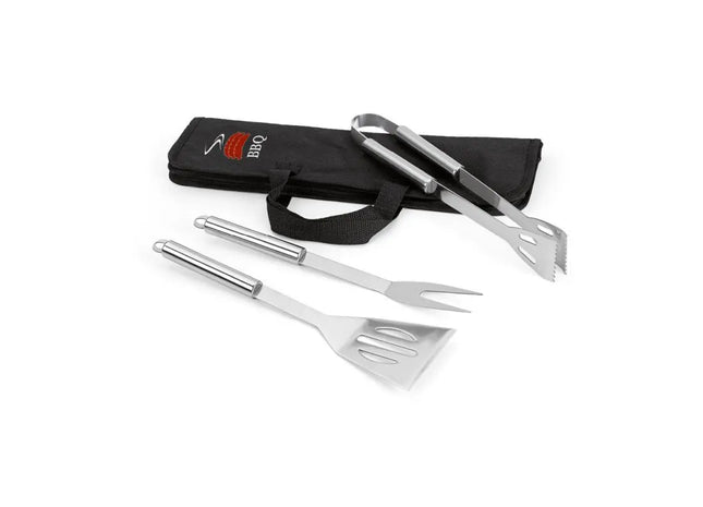 SOARES 3-teiliges Premium Grillzubehör-Set aus Edelstahl - Schwarz TK Gruppe® Grosshandel 
