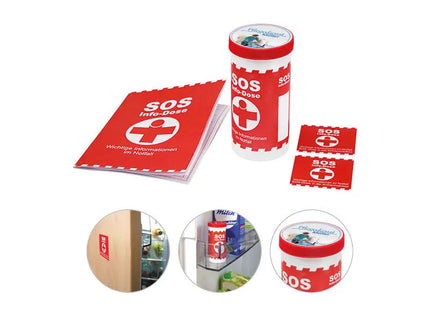 SOS-Info-Dose mit Individualisiertem Aufkleber – Sicher & Informiert TK Gruppe® Grosshandel 
