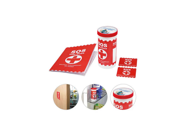 SOS-Info-Dose mit Individualisiertem Aufkleber – Sicher & Informiert TK Gruppe® Grosshandel 