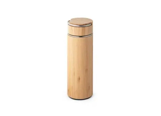 SOW Bambus & Edelstahl Thermokanne 440ml – Natürlich & Robust TK Gruppe® Grosshandel 