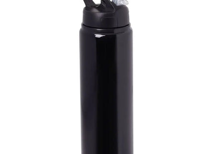 SPORTY TRANSIT Aluminium Trinkflasche 650ml in Schwarz - Stilvoll unterwegs TK Gruppe® Grosshandel 