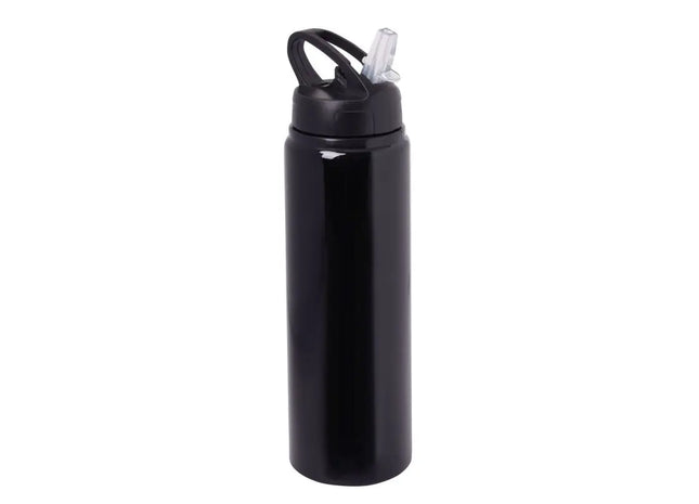SPORTY TRANSIT Aluminium Trinkflasche 650ml in Schwarz - Stilvoll unterwegs TK Gruppe® Grosshandel 