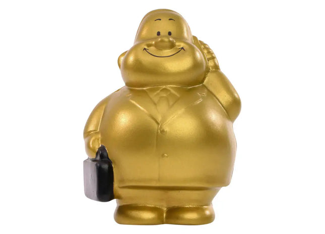 SQUEEZIES Gold Bert - Glänzender Stressball Goldfarbener Stresslöser für Entspannung und Spaß TK Gruppe® Grosshandel 