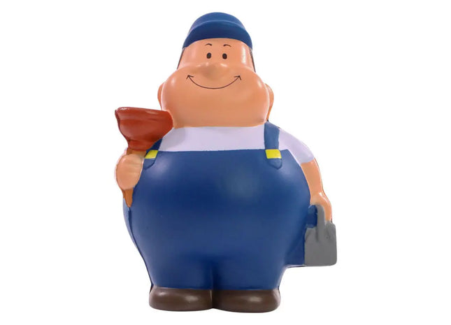 SQUEEZIES Klempner Bert - Bunter Stressball Mehrfarbiger Stresslöser für Entspannung und Spaß TK Gruppe® Grosshandel 