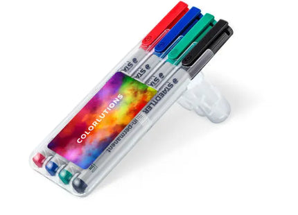 STAEDTLER Lumocolor F-Box, 4 Temporäre Marker Transparent TK Gruppe® Grosshandel 