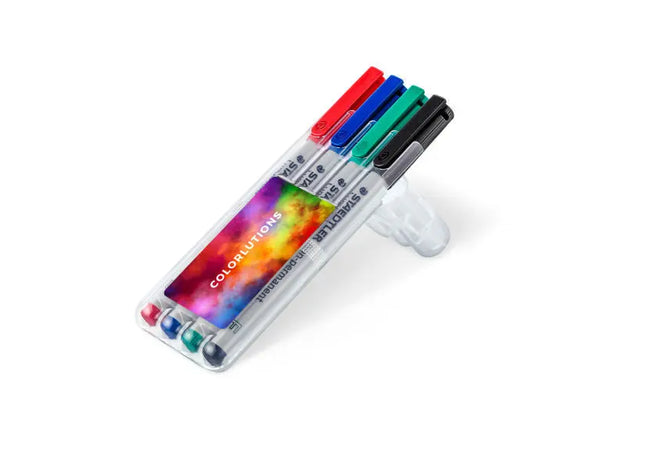 STAEDTLER Lumocolor F-Box, 4 Temporäre Marker Transparent TK Gruppe® Grosshandel 
