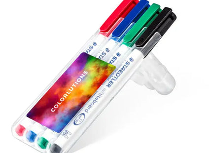 STAEDTLER Lumocolor Whiteboard-Stifte, 4er-Set - Transparente Box TK Gruppe® Grosshandel 