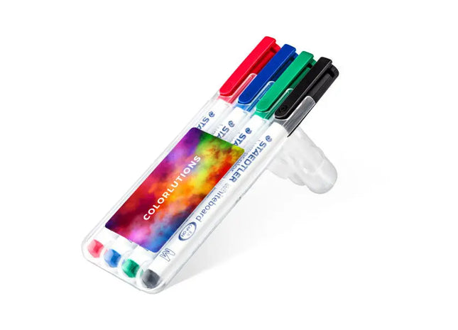 STAEDTLER Lumocolor Whiteboard-Stifte, 4er-Set - Transparente Box TK Gruppe® Grosshandel 