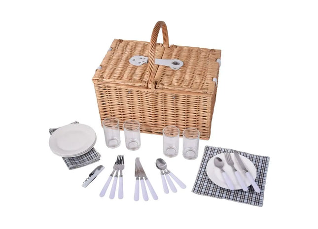 STANLEY PARK Weiden-Picknickkorb in Braun - Elegantes Outdoor-Essen TK Gruppe® Grosshandel 