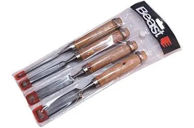 STECH-BEITELSATZ HOLZGRIFF : Hochwertiger Stechbeitel-Satz mit Holzgriff – Profi Schnitzbeitel Set aus edlem Holz für präzises Arbeiten TK Gruppe® Grosshandel 