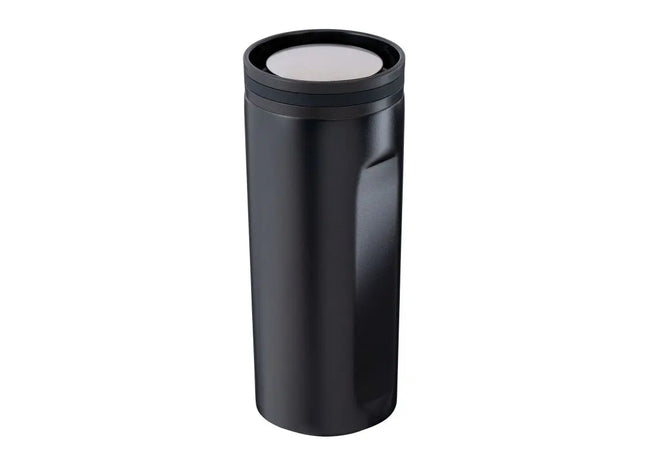 STEELONE Thermobecher – moderner Isolierbecher in Schwarz-Silber für unterwegs TK Gruppe® Grosshandel 
