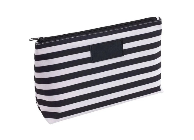 STRIPY Kulturbeutel in Schwarz-Weiß - Trendig & Vielseitig, 100 Zeichen TK Gruppe® Grosshandel 