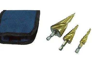STUFENBOHRER: Hochwertiges Stufenbohrer-Set - Professionelles Mehrgrößen-Kegelbohrerset aus Metall TK Gruppe® Grosshandel 
