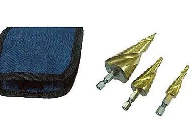 STUFENBOHRER: Hochwertiges Stufenbohrer-Set - Professionelles Mehrgrößen-Kegelbohrerset aus Metall TK Gruppe® Grosshandel 