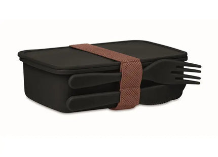 SUNDAY Lunchbox with Utensils in Black - Sleek, Functional, Complete Meal Kit TK Gruppe® Grosshandel 
