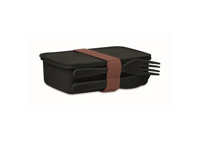 SUNDAY Lunchbox with Utensils in Black - Sleek, Functional, Complete Meal Kit TK Gruppe® Grosshandel 