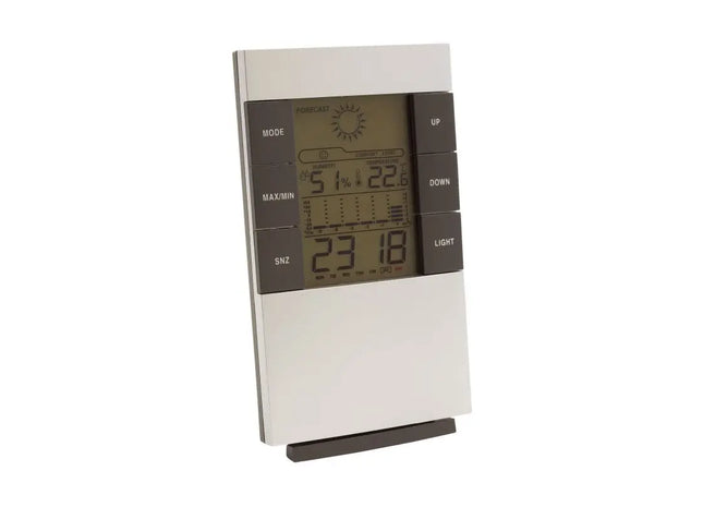 SUNNY TIMES Wetterstation - Grau und Silber Thermometer, Hygrometer und Uhr für Innenräume TK Gruppe® Grosshandel 