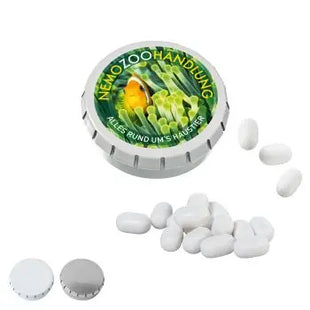SUPER-MINI-Drück-mich-Dose mit Tic Tac, 22g – Kreativ bedruckt und praktisch TK Gruppe® Grosshandel 
