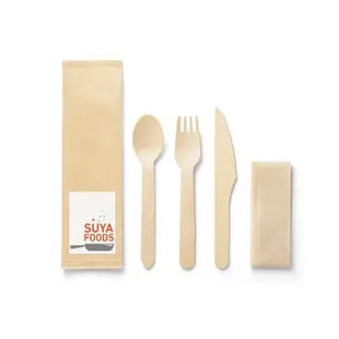 SUYA Holz Besteckset in Naturfarbe: Ökologisch & Stilvoll TK Gruppe® Grosshandel 