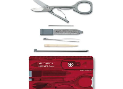 SWISS CARD CLASSIC: Transparent Rot, Multifunktional, Kompakt für Alltag und Reisen TK Gruppe® Grosshandel 