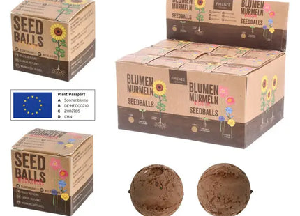 Saatbomben, Natur, ca. 2,5 cm Durchmesser – Umweltfreundliche Saatkugeln | Einzigartige Garten-Geschenke TK Gruppe® Grosshandel 