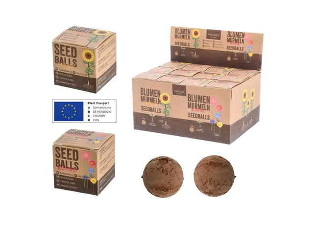 Saatbomben, Natur, ca. 2,5 cm Durchmesser – Umweltfreundliche Saatkugeln | Einzigartige Garten-Geschenke TK Gruppe® Grosshandel 