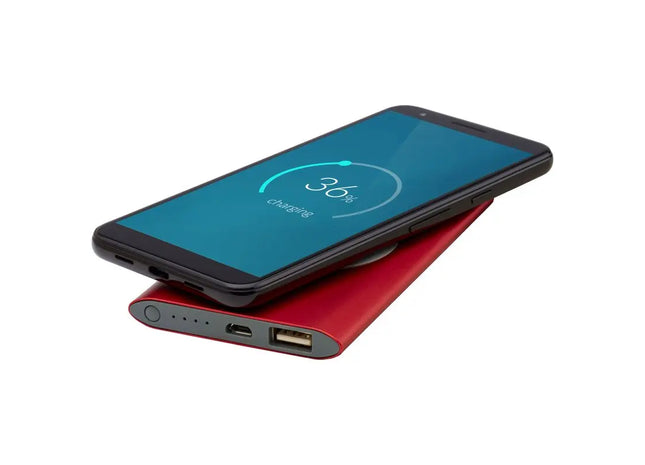 Saft 4000mAh drahtlose Energiebank - leuchtend Rot TK Gruppe® Grosshandel 