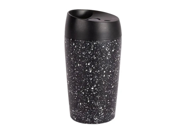 Sagaform Loke Reisebecher Splash 240 ml – zweifarbiger isolierter Thermobecher in Schwarz und Weiß TK Gruppe® Grosshandel 