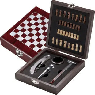 San Gimignano Schach und Weinset - Braun, Unterhaltsam und Funktionell TK Gruppe® Grosshandel 