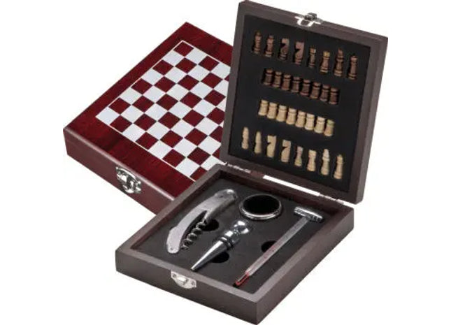 San Gimignano Schach und Weinset - Braun, Unterhaltsam und Funktionell TK Gruppe® Grosshandel 