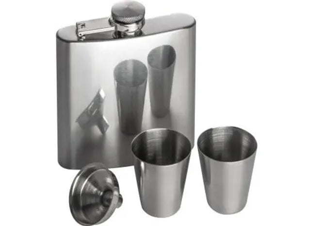 Sandviken Flachmannset in Silbergrau – Eleganter Begleiter TK Gruppe® Grosshandel 